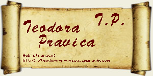 Teodora Pravica vizit kartica